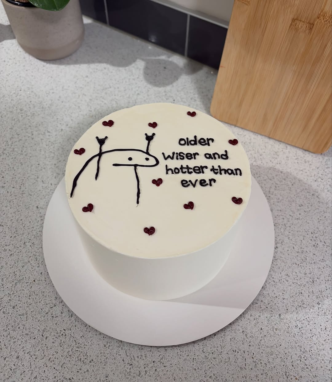 Photo by Marva Begum on July 30, 2026. May be an image of chiffon cake, whipped cream, cheesecake and text that says 'older Wiserand Wiser and hotter than ever'.